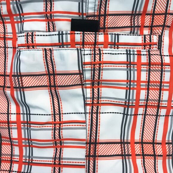 Nike Plaid Board Shorts Orange White Size 32 - Picture 6 of 10